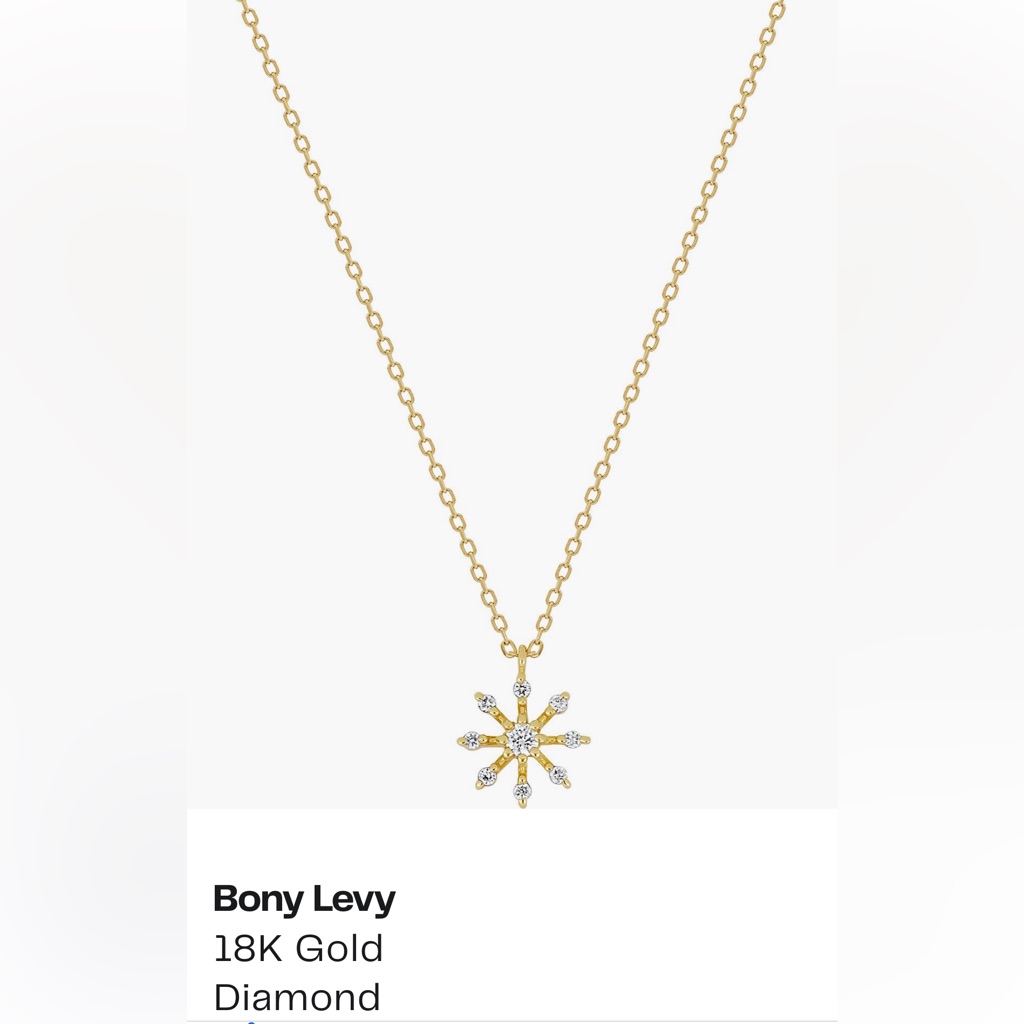 Bony Levy Bew 18kgold Diamond Snowflake Pendant Necklace